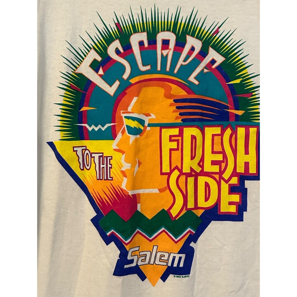 VTG 90s Salem Cigarettes Escape the Fresh Side T Shirt Size XL Single Stitch - Picture 4 of 7